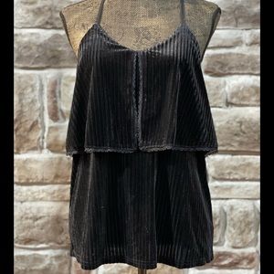 Ro & De- Black Velvet Tank, Size M